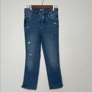 Maurices Everflex Raw Hem Cropped Straight Jeans Size 4